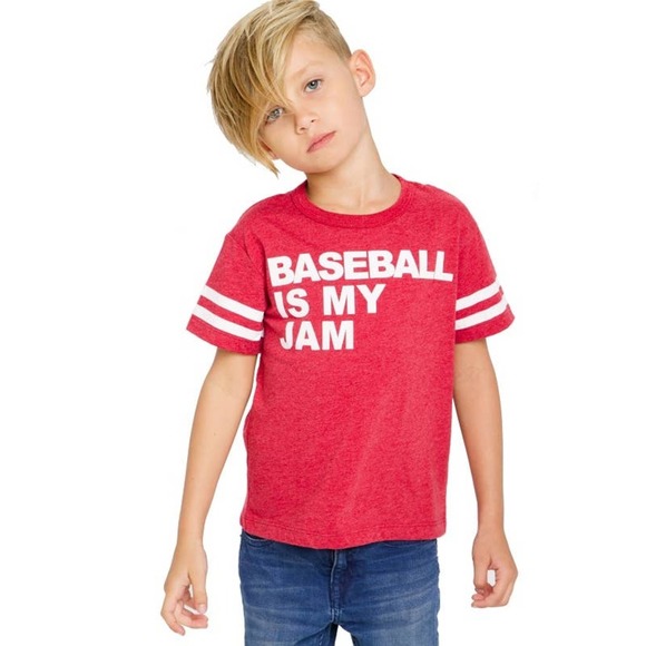 Chaser Other - Chaser NWT Kids Boys Baseball Is My Jam Graphic Print Casual Tee Shirt Red Sz 6